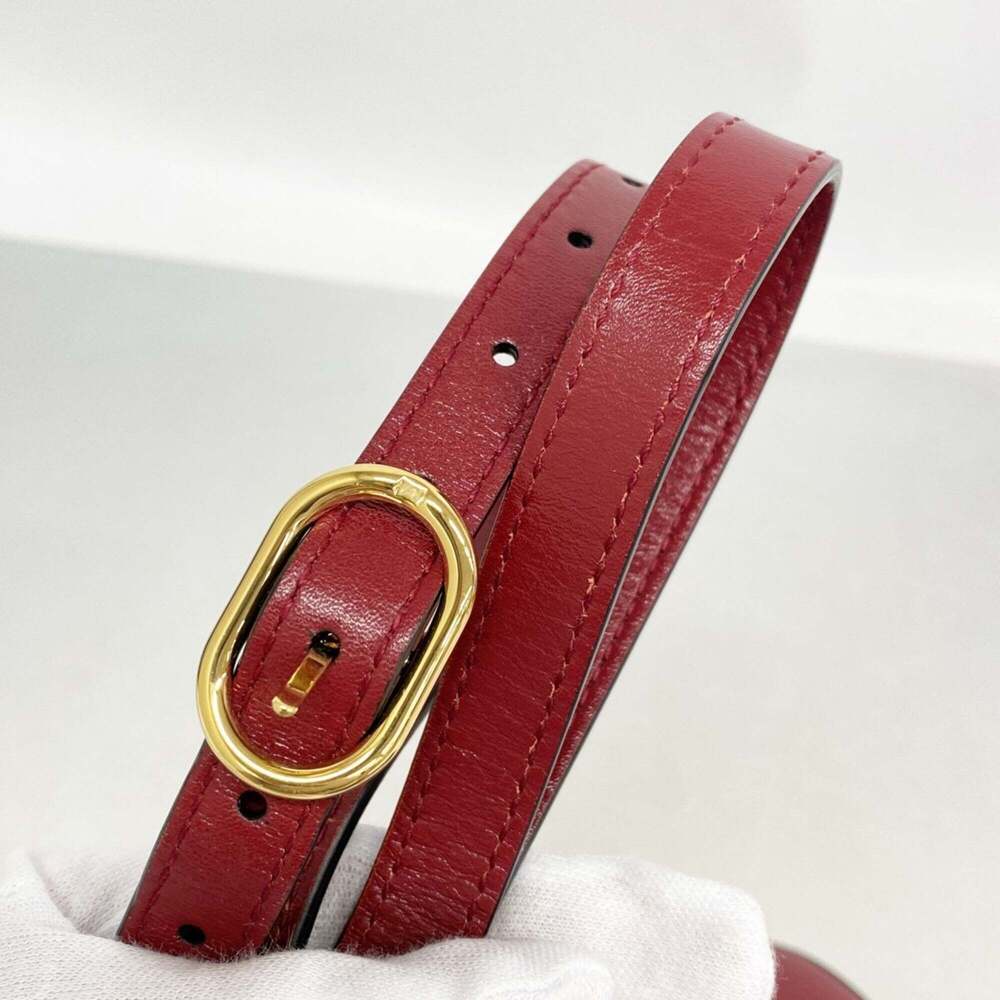 GUCCI Red Leather GG Marmont Shoulder Bag - Picture 10 of 12